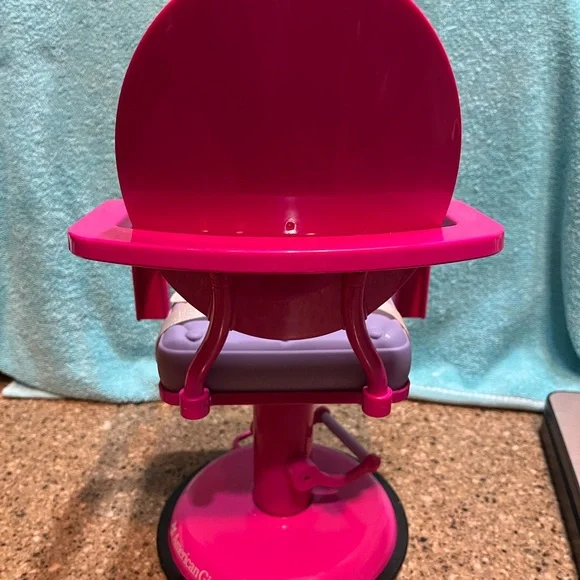 American Girl Doll Beauty Salon Chair Pink Purple Swivel Truly Me Suction Base - Picture 5 of 9